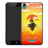 YCGG Archos 55 Helium Plus Coque, Ultra Mince Souple Etui TPU Silicone Motif Léger Flexible Protection Housse pour Archos 55 Helium Plus,Sunset