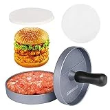 Gwhole Presse à Burger Steak Haché + 100 Disques de Cire - Diamètre 11.5cm Antiadhésif en Aluminium