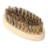 Brosse à Barbe en Poils de Sanglier, Hommes Peigne Moustache Poils Doux Ovale Poignée en Bambou Outil de façonnage de Barbe