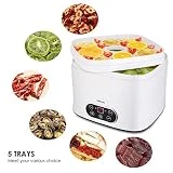MVPower Déshydrateur Alimentaire Électrique 5 Étages avec LCD,Thermostat Réglable 35-70 ° C, Arrêt Automatique Avec Minuteur de 72h,Déshydrateur pour Viande,Poisson,Fruits,Légumes, Sans BPA