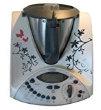 Grafix Autocollant en vinyle compatible avec le Thermomix TM31 Motif papillons Noir/rouge