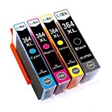 LxTek 364XL Compatible pour HP 364 XL Cartouches d'encre pour HP Photosmart 5510 5512 5515 5520 5522 5524 6510 6520 6512 6515 6525 7520 B110a B109a Deskjet 3070A 3520 Officejet 4620 4622 (4 Pack)