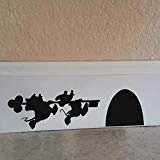 Cartoon - Souris de Mickey et Minnie House Sticker Autocollant Mural en vinyle, Vinyle, noir, 9.5'w x2.5'h