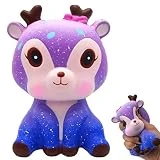 Etitulaire Squishy Cerf,Squishy Pas Cher Kawaii Parfumée Anti Stress Pas Cher Squeeze Jouet Lente Rebond Objet Anti Stress pour Adulte/Enfant