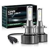 Ampoules H7 LED, POMILE Phares pour Voiture et Moto, 56W 8000LM Super Bright 6000K lumière Blanche Ampoules, 2 Ampoules (H7)