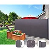 CCLIFE Paravent Extérieur Rétractable - Auvent Store Latéral Enroulable- Store latéral pour Balcon - Choix de Couleur et Taille, Couleur:Anthracite, Size:180x300cm