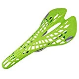 Lmeno Confortable Vélo Selle Siège VTT Saddle Seat Creux Out Respirant Coussin Gel Araignée Conception Ultraléger Mountain Bike Racing Cover Engins Fixes pour MTB Bicyclette Cyclisme (Vert/Bleu/Noir/Rouge/Blanc)