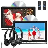 Pumpkin Double Lecteur DVD Voiture Ecrans d'Appui tête Slot in Design 10,1 Pouce (Deux Lecteurs DVD) pour Enfant Supporte AV in AV Out Région Libre USB SD avec Support de Montage Equipé Ecouteur