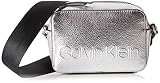 Calvin Klein Edged Camera Bag Met, Sacs bandoulière femme, Gris (Silver), 7x12x18 cm (B x H T)