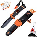 Gerber Bear Grylls Ultimate Pro Knife, Couteau de survie avec étui, feu Starter, aiguiseur, sifflet & survila lguide, avec le redtent Outdoor multifonction Chiffon en microfibre