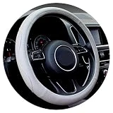 1pcs Noir Gris Beige PU Micro Fibre Couverture De Volant De Voiture 0907 pour Kia, Hyundai, Toyota, Honda, Rio; Lada,A- Gris
