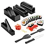 AGPTEK [Version améliorée] Sushi Maker Kit 11 pièces, Appareils et Moules à Sushi avec Un Couteau de Super Qualité, Kit Sushi préparation pour Sushi, Facile à Nettoyer