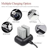 ENEGON Batterie de Remplacement (2 Paquets) et Chargeur Double Rapide pour Canon LP-E5 et Canon EOS Rebel XS, Rebel T1i, Rebel XSi, 1000D, 500D, 450D, Kiss X3, Kiss X2, Kiss F