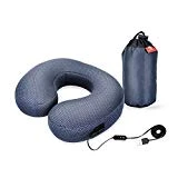 Oreiller de Voyage Gonflable, Coussin de Cou U-Oreiller Ergonomique Chauffant pour Avion Bureau, 3 Niveaux Température Réglable pour Vertèbre Cervical