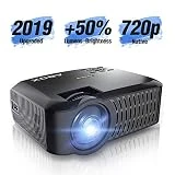 Vidéoprojecteur Natif 720p +50% de luminosité avec Grand Ecran de 176 Pouces Mini projecteur LED Full HD 1080p Prend en Charge HDMI USB SD VGA AV pour Ordinateur Portable, Smartphone Noir - ABOX A2