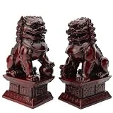 Les Gardiens Lions Fo - Grande Taille Hauteur 17cm - Feng Shui Protection Et Bonheur