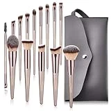Lot de 14 pinceaux de maquillage BESTOPE synthétiques de qualité supérieure pour fond de teint, kabuki, blush, correcteur, fard à paupières.