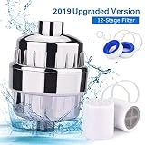 Filtres à Douche, BASEIN Filtre à Eau Pour Tête de Douche à 12 Etages Pour Adoucisseur d'eau Pour Toutes les Pommes de Douche et Douches à Main Pour Protéger Votre Peau et vos Cheveux