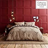 Catherine Lansfield Parure de lit Double Motif Cerfs Multicolore, Coton, Multicolore, King