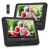 Pumpkin Lecteur DVD Double Ecran Voiture 9 Pouce (Un Lecteur DVD Un Moniteur) Autonomie de 5 Heures supporte Région Libre USB SD MMC avec Sangles de Fixation