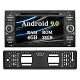 Ohok Android 9.0 Autoradio 2 Din pour Ford C-Max/Connect/Fiesta/Focus/Fusion Octa Core Stéréo Unité de tête 4G+32G Sat Nav Lecteur DVD Supporte GPS Bluetooth WLAN Car Play Android Auto 7 Pouces,Noir