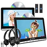 Pumpkin Double Ecrans d'Appui tête Lecteur DVD Voiture Slot in Design 10,1 Pouce (2 Lecteurs DVD) pour Enfant Supporte AV in AV Out Région Libre USB SD avec Support de Montage Equipé Ecouteur