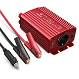 BESTEK Convertisseur Transformateur 12v 220v 240v 500W Onduleur de Tension,2 USB Ports 5V/4.8A et 2 Prises EU,Une Paire de Clips Batterie avec 2 Fusibles pour Chargeur Voiture Bateau Camper-Rouge