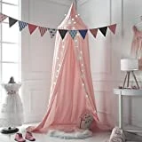 Enfants lit baldaquin, bébé literie dôme rond, Kids Princess Play tente suspendue coton moustiquaire, décorations de chambre de bébé, décoration de la chambre pour les enfants (Rose)