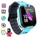 Montre Intelligente pour Enfants - Jeux Montre Enfants Garcon Fille, Appel Téléphonique Smart Watch avec Appareil Photo Alarme Musique MP3 (W/1GB SD Card), 3-12 Ys Utilisation Facile/Pas Besoin d'APP
