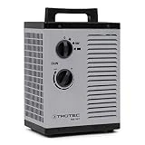 TROTEC Chauffage soufflant céramique TDS 10 P, Puissance de chauffe de 2 kW avec 2 niveaux de chauffe et 1 position air froid, Chaleur sans condensation, produite sans consommation d'oxygène ni fumées