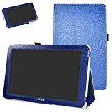 ARCHOS 101E Neon Coque,Mama Mouth Slim Folio PU Cuir debout Fonction Housse Coque Étui Couverture pour 10.1' ARCHOS 101E Neon Android Tablet PC,Bleu foncé
