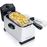 Aigostar Ushas - Friteuse 100% sans BPA avec grande fenetre de vue. En acier inoxydable de type 304 et cuve amovible pour vider l'huile. 2200W, capacite de 3L. Design exclusif.
