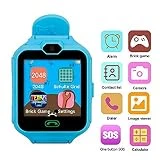 Hangang Montre de Jeu d'enfants avec Écran Tactile Smart Watch Téléphone Anti-perdu SOS Smart Bracelet Smartwatch pour Enfants avec jeux, musique, vidéo, audio, réveil