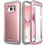 Étui pour Galaxy S7 Edge, Clayco [Série Hera] Étui robuste ajusté avec protecteur d'écran pour Samsung Galaxy S7 Edge (Édition 2016), Or rose