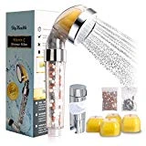 DigHealth Pommeau de Douche Filtrant avec Vitamin C, Filtre Douchette Ionique Anti Calcaire Chlore, Douche à Main Adoucit l' Eau dure, Haute Pression, Economie d'Eau, Installation Facile