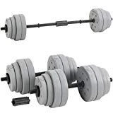 Hardcastle Ensemble Barre de Poids Haltère Réglable 30kg - Gris