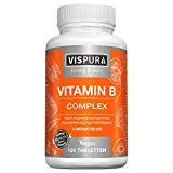Complexe de vitamine B à dosage ultra-fort 120 comprimés végétaliens toutes les vitamines sans stéarate de magnésium produit allemand de qualité supérieure et 30 jours de reprise gratuite