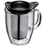 Bodum - K11239-01 - Yo-Yo - Set Mug Infuseur Individuel en Verre Trempé - Filtre Nylon - 35 cl - Noir