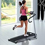 Homcom Tapis de Course Fitness électrique Pliable - 1 à 10 Km/h - écran LCD Multifonctions - Puissance 500 W - Gris foncé Noir