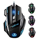 VicTsing Souris Gamer filaire -5500 dpi -7 boutons, Souris Gaming optique avec 5 Niveaux Sensibilité réglable, Souris de Jeu LED pour Pro Gamer, PC, Ordinateur Bureau/Portable