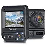 TOGUARD Caméra de Voiture Dual 1080P Dashcam IR Vision Nocturne Voiture Enregistreur de Conduite , Avant et Arrière Caméra Embarquée Voiture Grand Angle 330°, G-Capteur , WDR, Détection de Mouvement