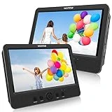 WONNIE Lecteur DVD Portable Voiture 2 Ecrans Enfants Vidéo avec Appuie-tête de 10,1 Pouces Compatible USB SD MMC 5 Heures pour Un Long Voyage(Deux Lecteur DVD)