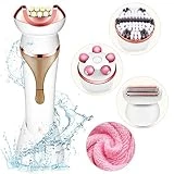 DUTISON Épilateur Électrique pour Femme 4 in 1 Epilation, Brosse Visage, Masseur, Rasoir, Nettoyage Visage Et Corps Wet & Dry Use