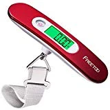 FREETOO Pese Bagage Electronique Balance Portable Pese Bagages Numérique Max 50Kg/110Lb (LB,g,Oz,kg) Balance électronique/Fonction Tare/Voyage/Shopping/Poste/Usage Domestique/Extérieur (Rouge)