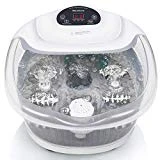 Bains de Pieds Appareil de Massage Chauffant et Vibrant avec des Bulles Thalasso Pieds Foot Spa, Délassant et Relaxant (Gris)