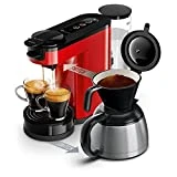 Philips HD6592/81 Machine à café SENSEO Switch 2 en 1 Rouge (machine à dosettes + machine à café filtre)