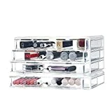 Cozihoma Organisateur Maquillage Acrylique Bijoux 4 Cosmétiques Rangement Boite Organisateur Maquillage Pour Le Rouge à Lèvres, Le Pinceau, La Crème Pour Le Visage, Les Produits De Soin De La Peau