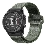 FINTIE Bracelet pour Garmin Fenix 3/Fenix 3 HR/Fenix 5X - Bande de Remplacement Ajustable en Nylon Tissé avec Fermoir Réglable, Olive