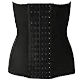 INIBUD Corset Minceur Femme 6 Crochets Serre Taille Gaine Slimming Ventre Plat Ceinture Amincissante Invisible Lingerie Sculptante pour Robe Sport Fitness Après Grossesse (44, Noir)