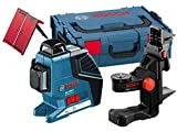 Bosch 0601063309 Laser Lignes Et Croix Professional GLL 3-80 P (3 Lignes Projetées Sur 360°, Portée de 40 M (sans Cellule de Réception) avec Cible, Housse de Protection, Support)
